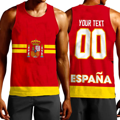 Clothing Custom Spain Team Hockey Jersey Style Tank Top