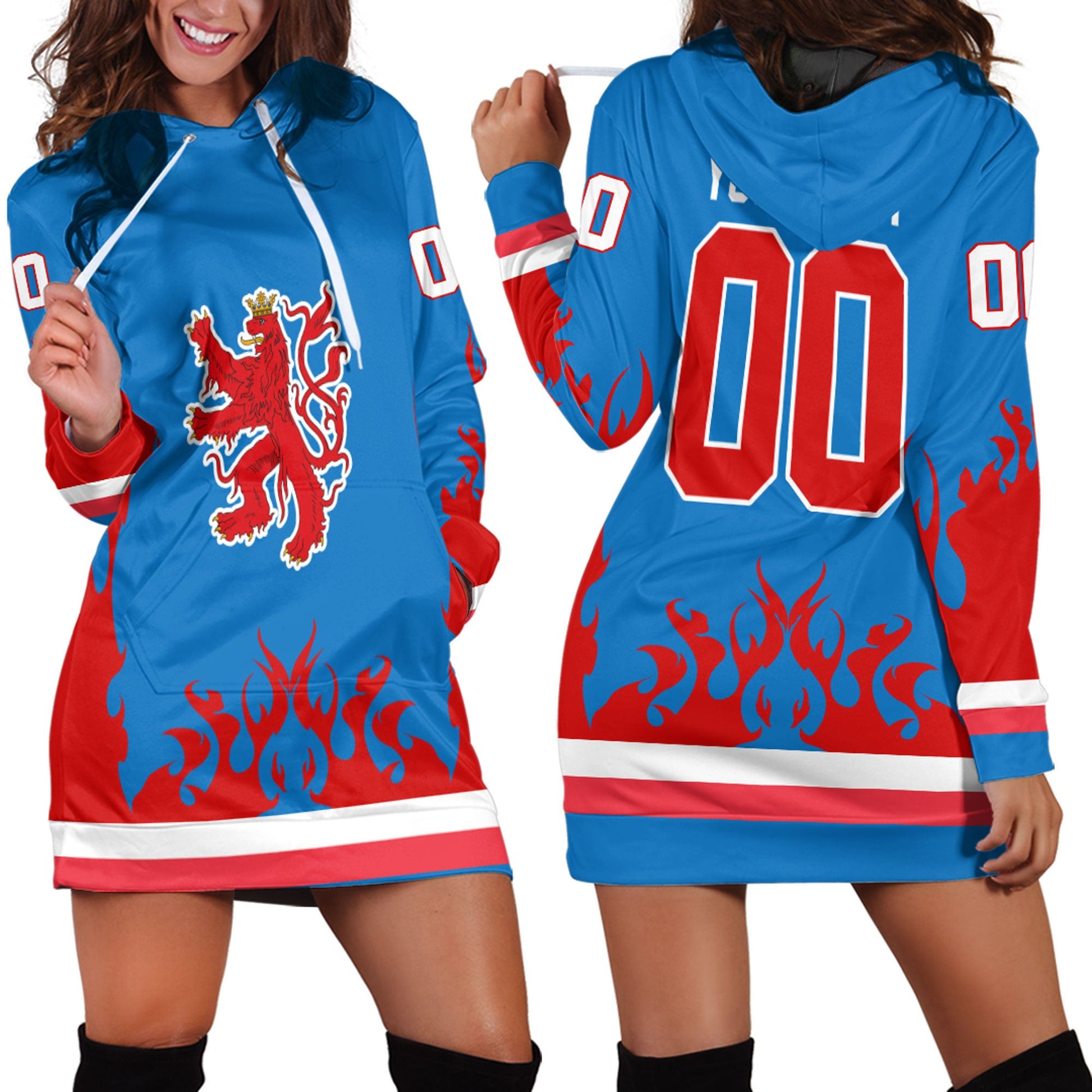 Clothing Custom Luxembourg Hockey Jersey Style Hoodie Dress