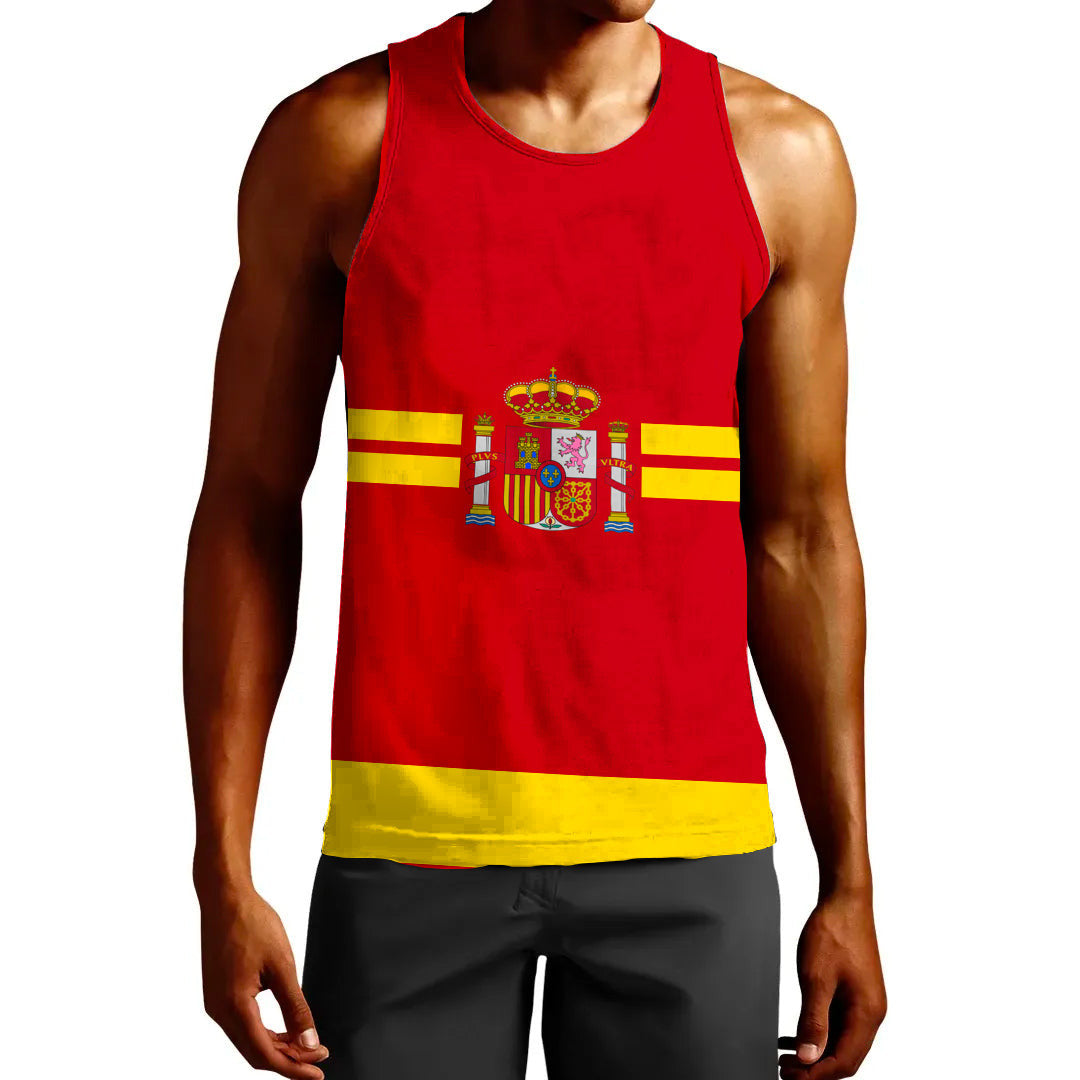 Clothing Custom Spain Team Hockey Jersey Style Tank Top