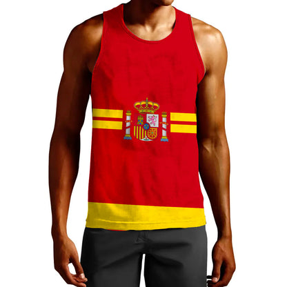 Clothing Custom Spain Team Hockey Jersey Style Tank Top