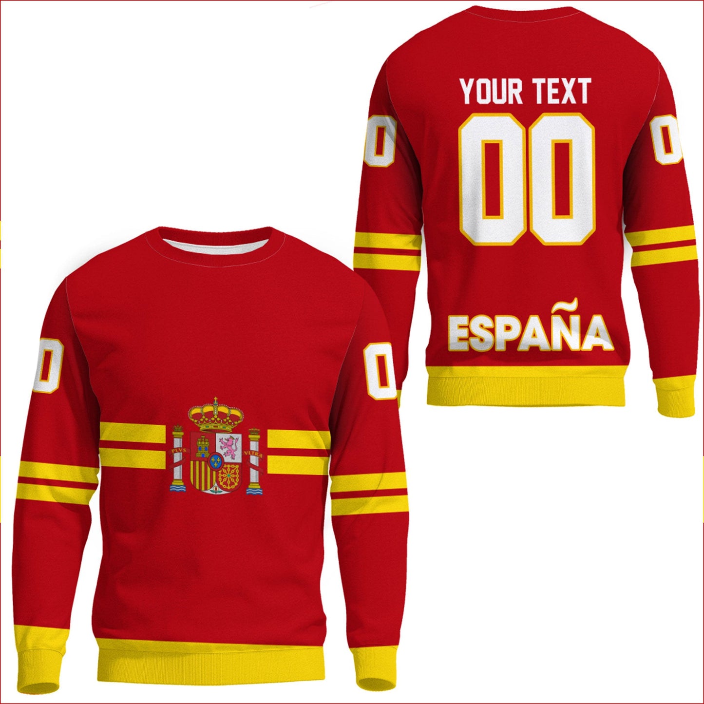 Clothing Custom Spain Team Hockey Jersey Style Sweatshirts