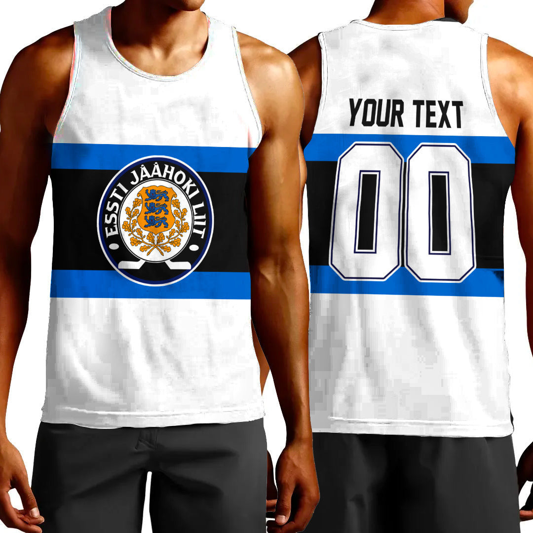 Clothing Custom Estonia Hockey Jersey Style Tank Top