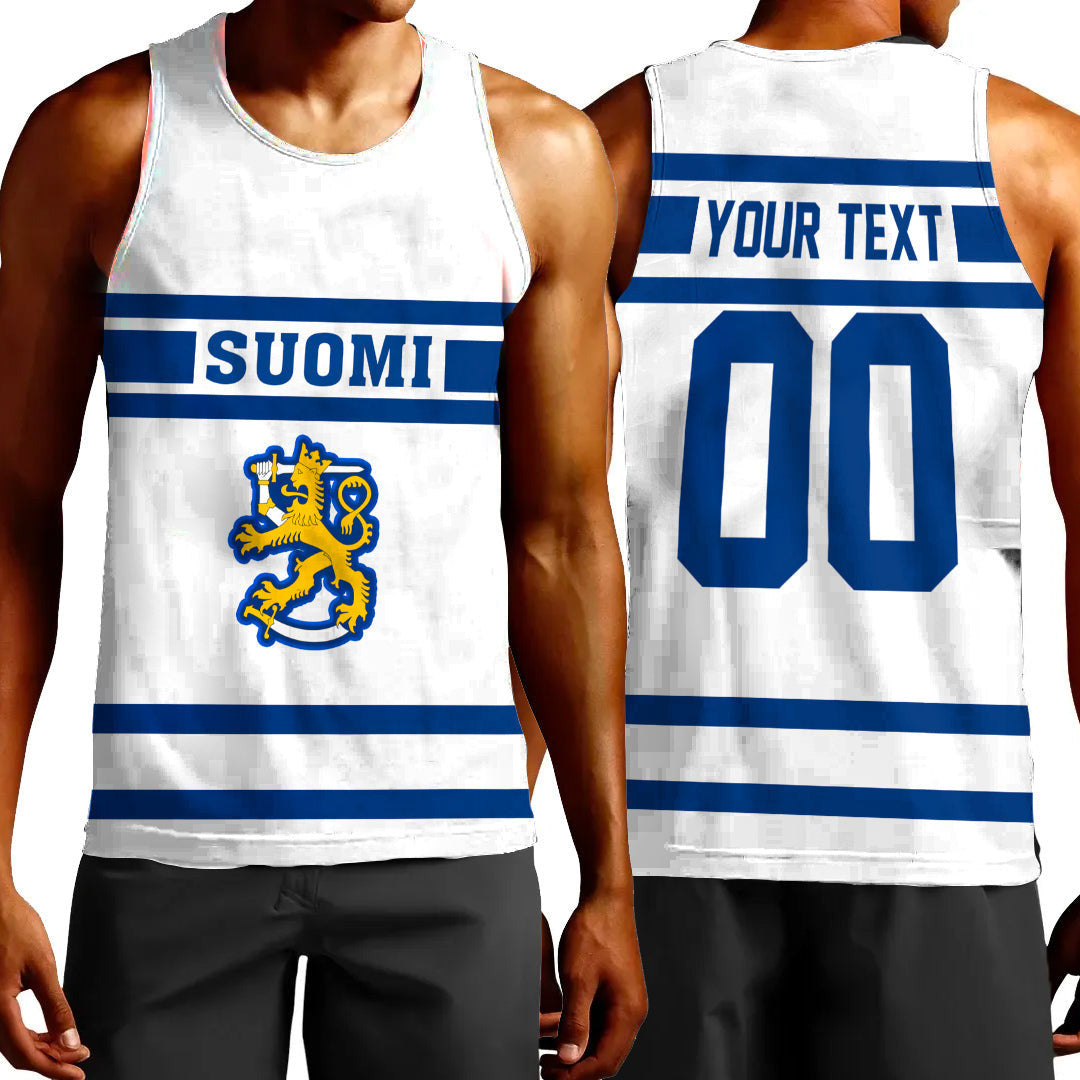 Clothing Custom Finland Vintage Hockey Jersey Style Tank Top