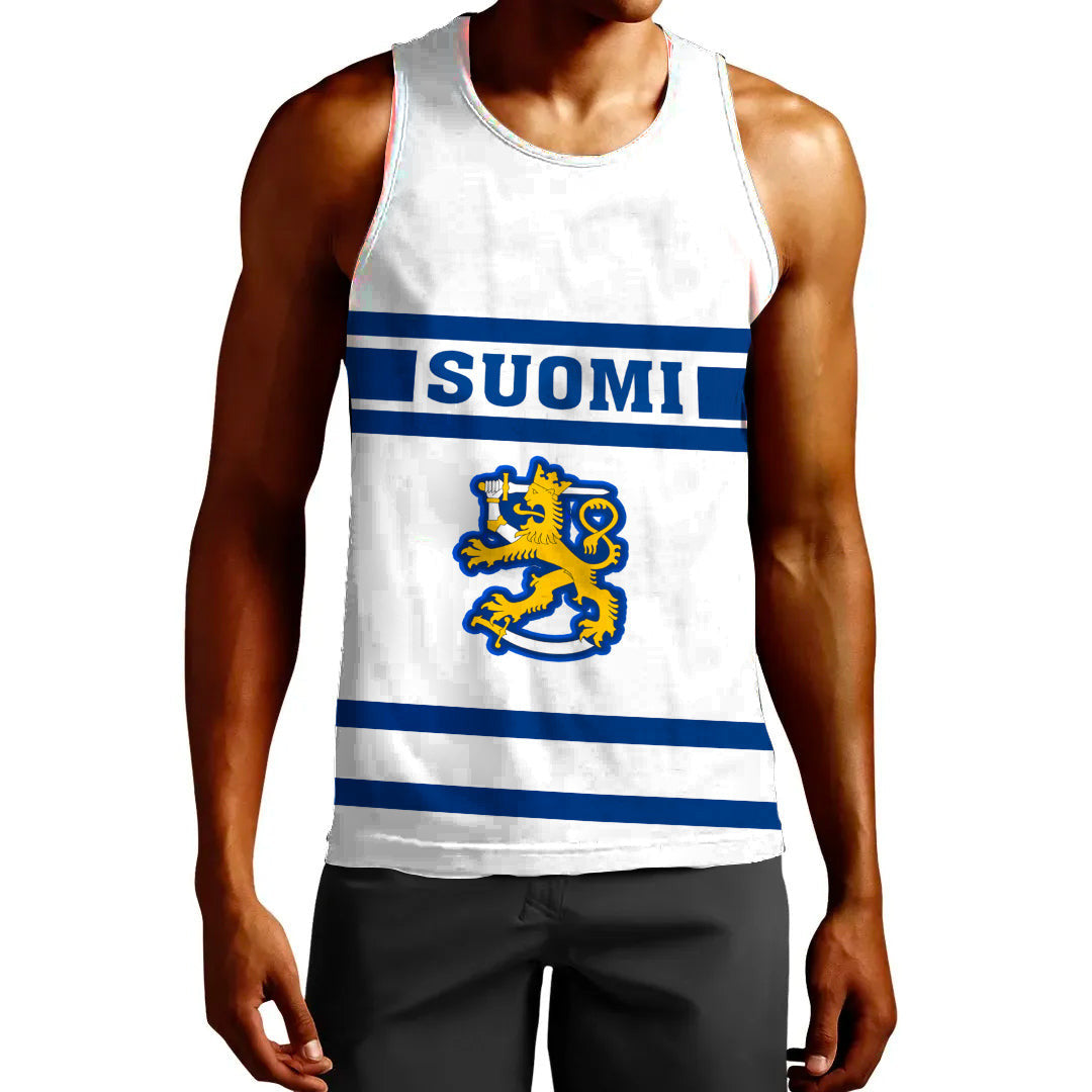 Clothing Custom Finland Vintage Hockey Jersey Style Tank Top