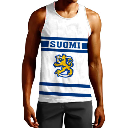 Clothing Custom Finland Vintage Hockey Jersey Style Tank Top