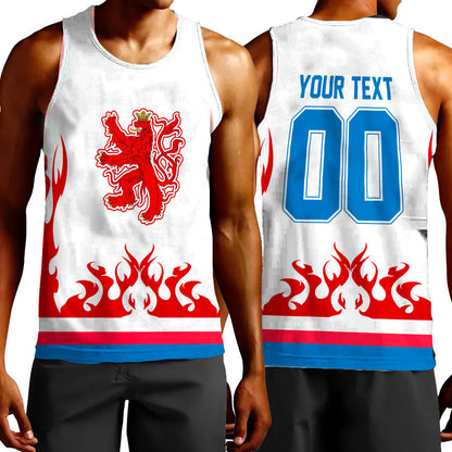 Clothing Custom Luxembourg Team Hockey Jersey Style Tank Top