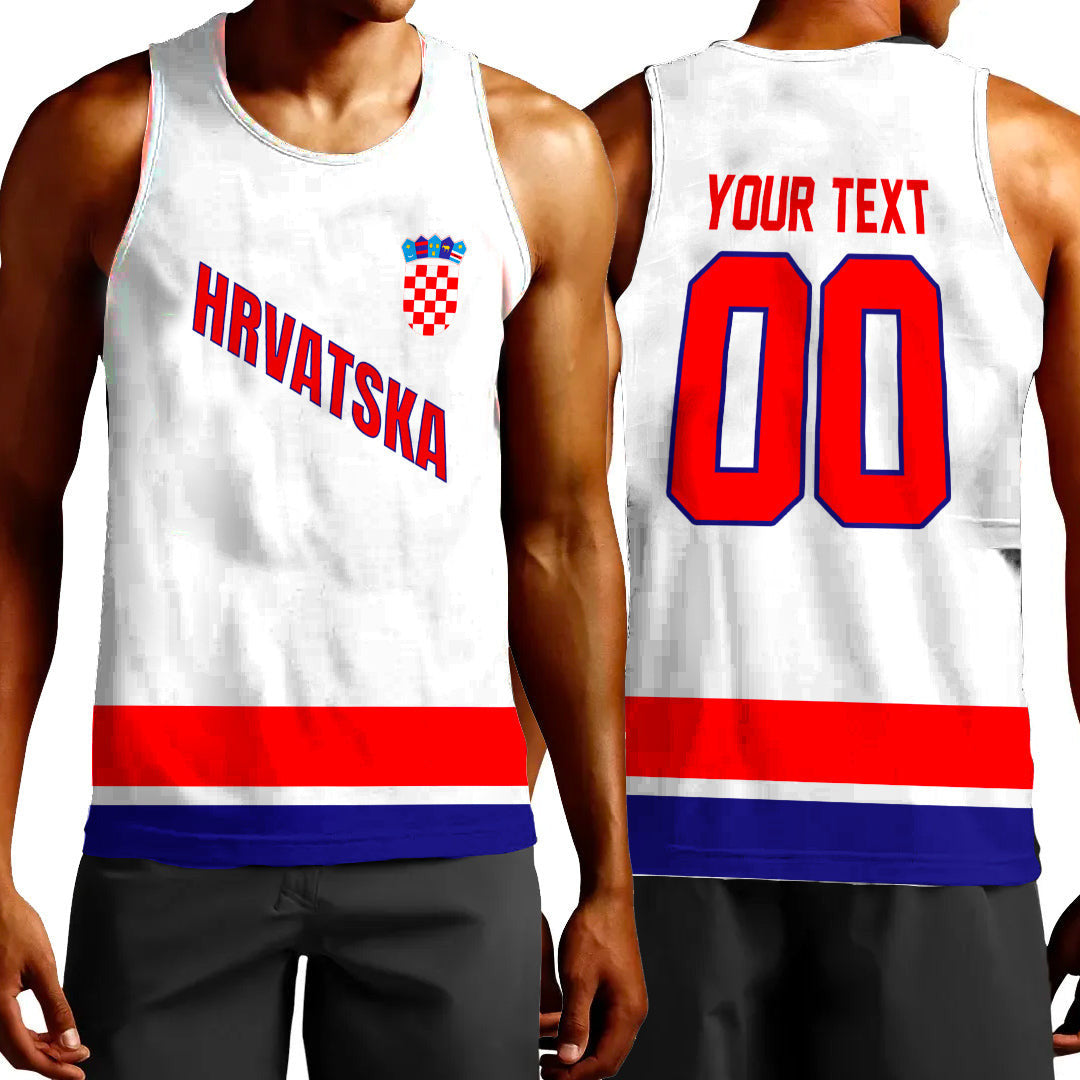 Clothing Custom Croatia Classic Hockey Jersey Style Tank Top