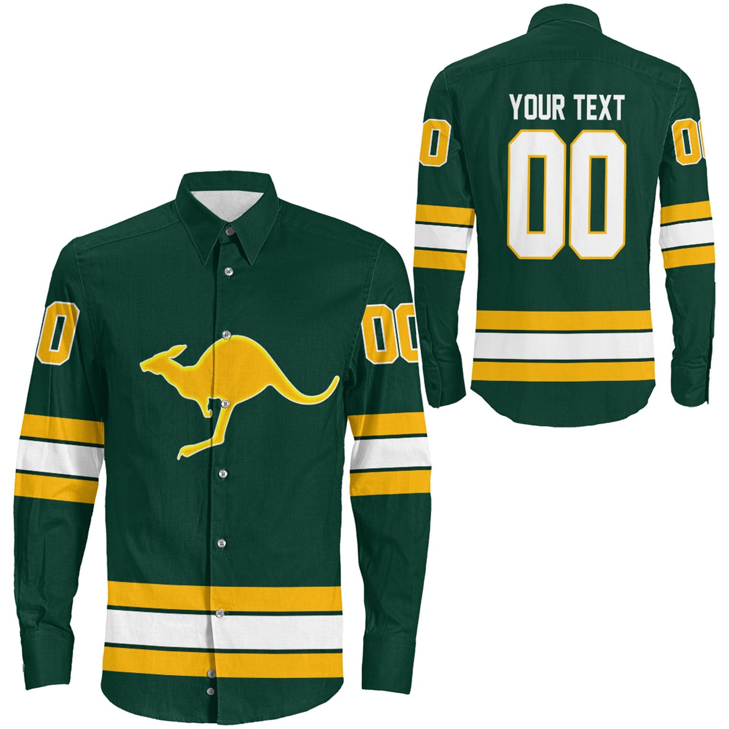 Clothing Custom Australia Team Hockey Jersey Style Long Sleeve Button Shirt