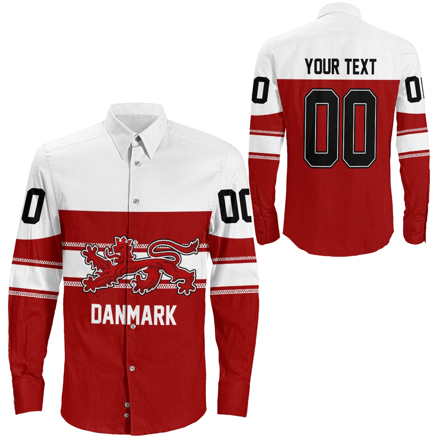 Clothing Custom Denmark Classic Hockey Jersey Style Long Sleeve Button Shirt