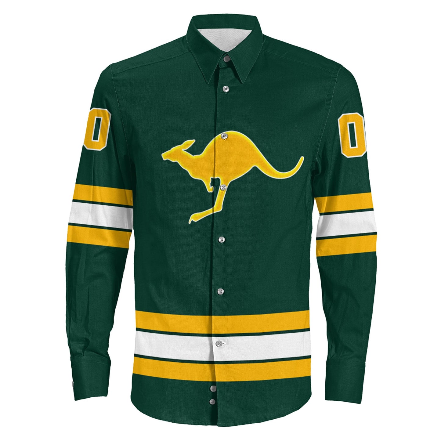 Clothing Custom Australia Team Hockey Jersey Style Long Sleeve Button Shirt