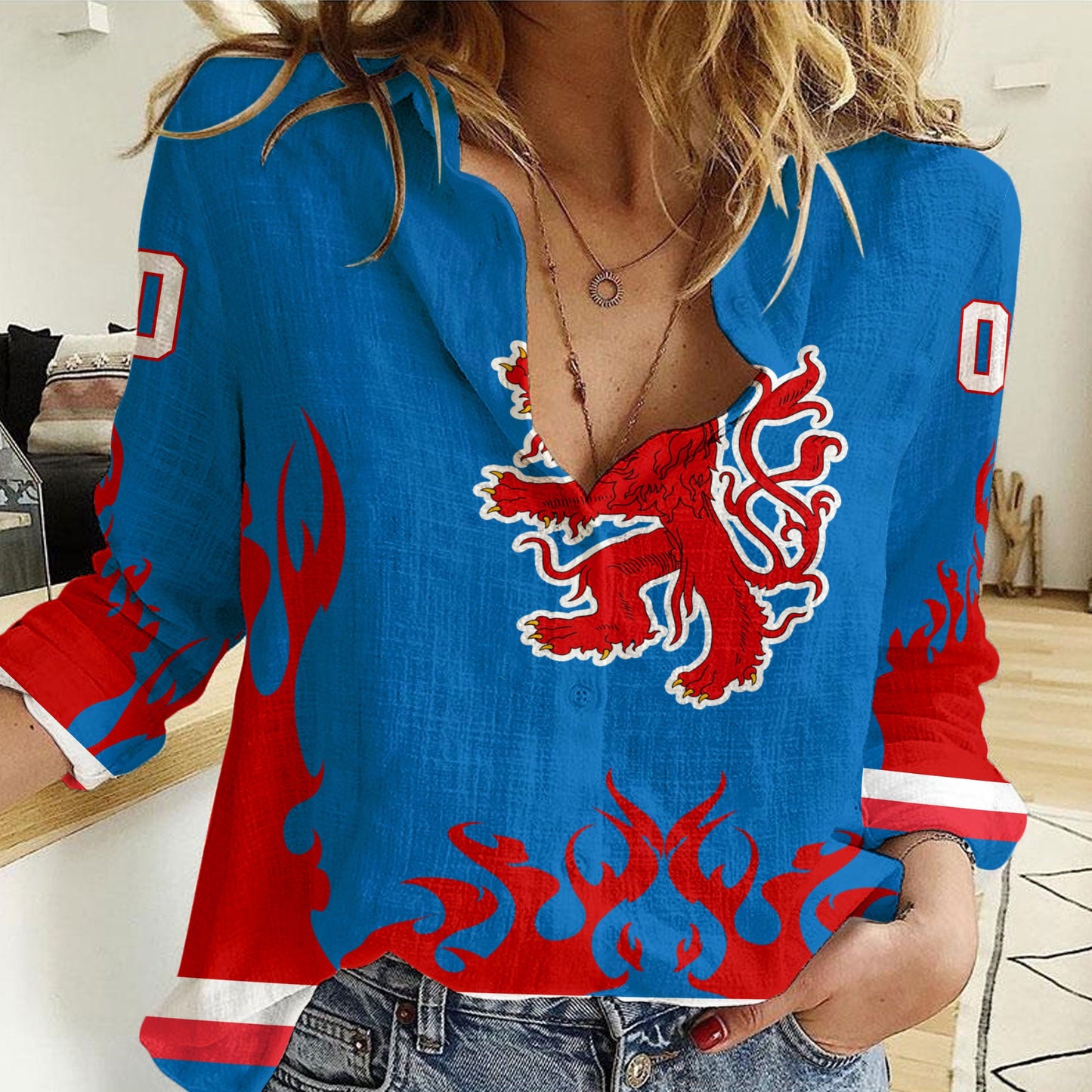 Clothing Custom Luxembourg Hockey Jersey Style Women Casual Shirt