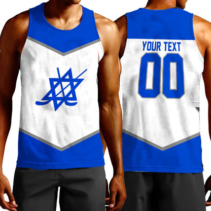 Clothing Custom Israel Team Hockey Jersey Style Tank Top