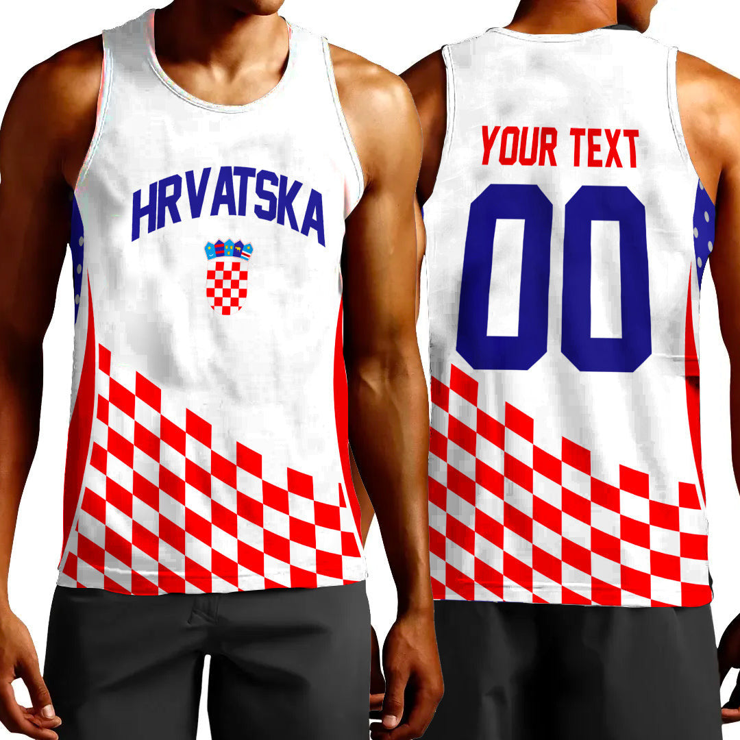 Clothing Custom Croatia Hockey Jersey Style White Version Tank Top