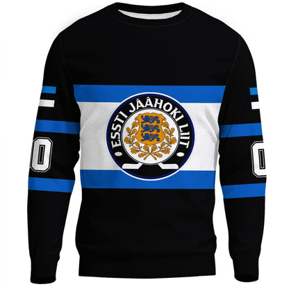 Clothing Custom Estonia Team Hockey Jersey Style Sweatshirts