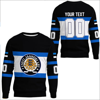 Clothing Custom Estonia Team Hockey Jersey Style Sweatshirts
