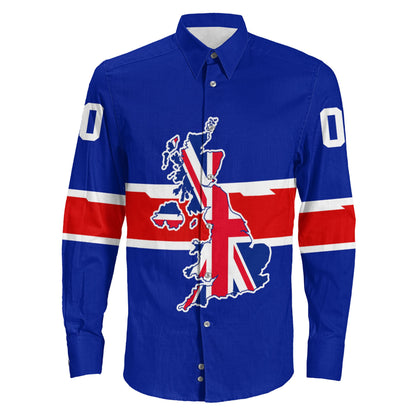 Clothing Custom Great Britain Team Hockey Jersey Style Long Sleeve Button Shirt