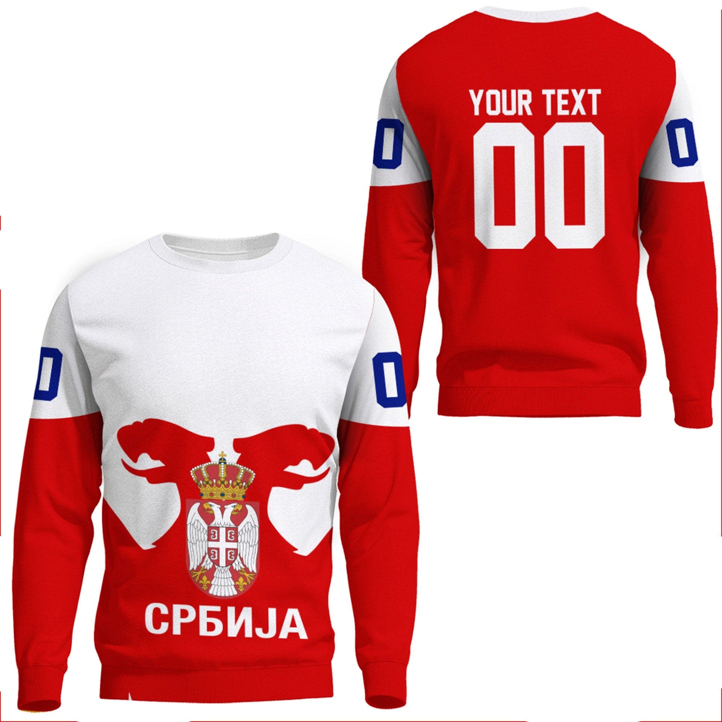Clothing Custom Serbia Classic New Hockey Jersey Style Sweatshirts