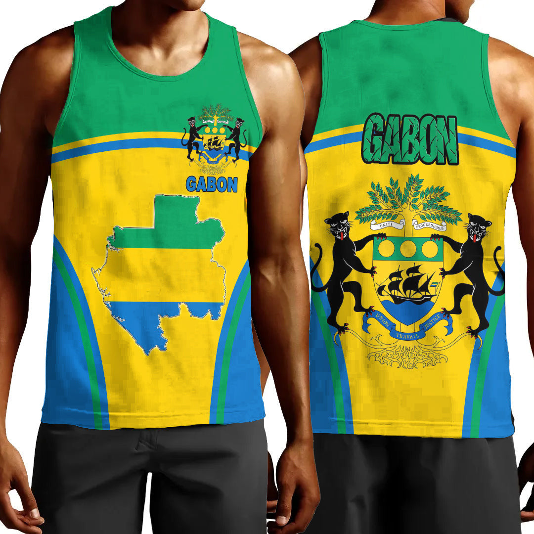 Clothing Gabon Active Flag Men Tank Top
