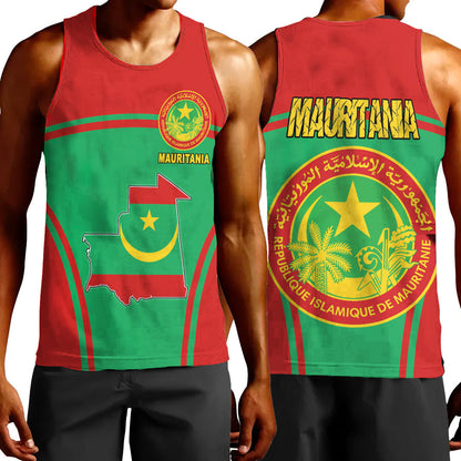 Clothing Mauritania Active Flag Men Tank Top