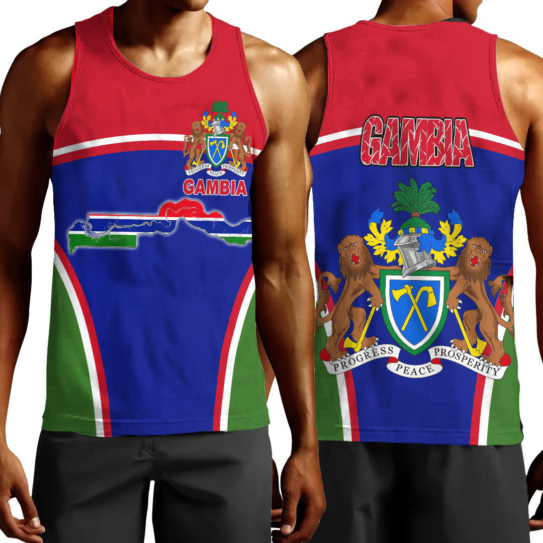 Clothing Gambia Active Flag Men Tank Top