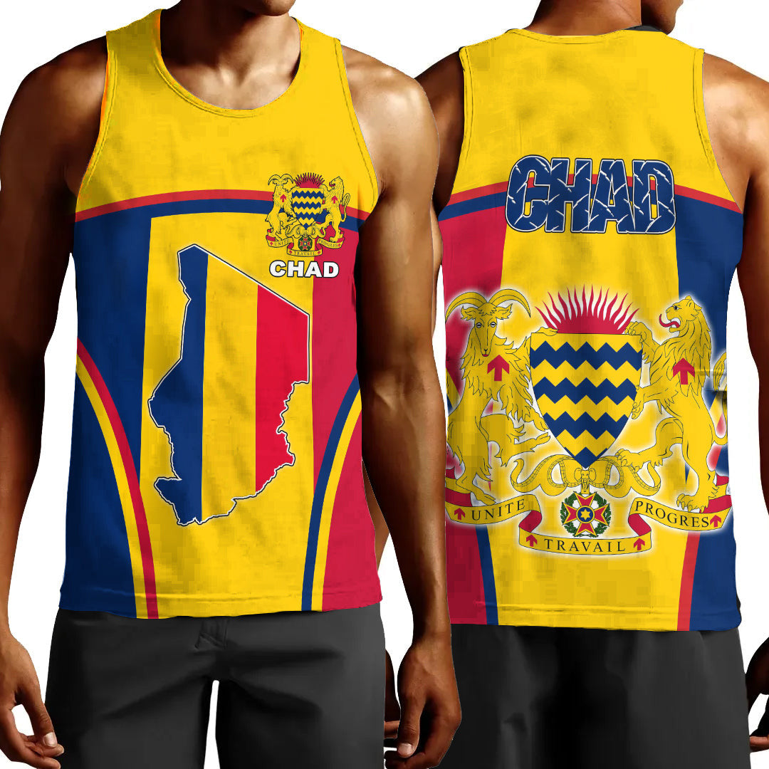 Clothing Chad Active Flag Men Tank Top