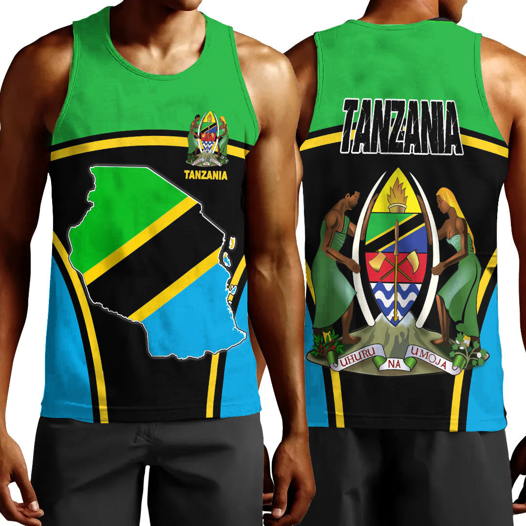 Clothing Tanzania Active Flag Men Tank Top