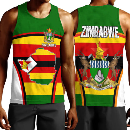 Clothing Zimbabwe Active Flag Men Tank Top