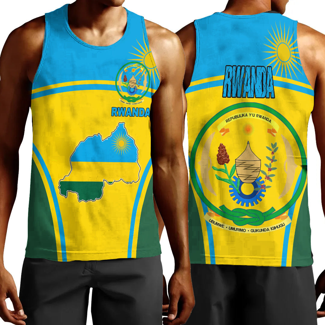 Clothing Rwanda Active Flag Men Tank Top