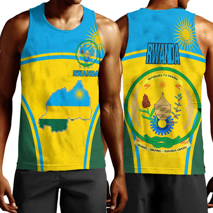 Clothing Rwanda Active Flag Men Tank Top