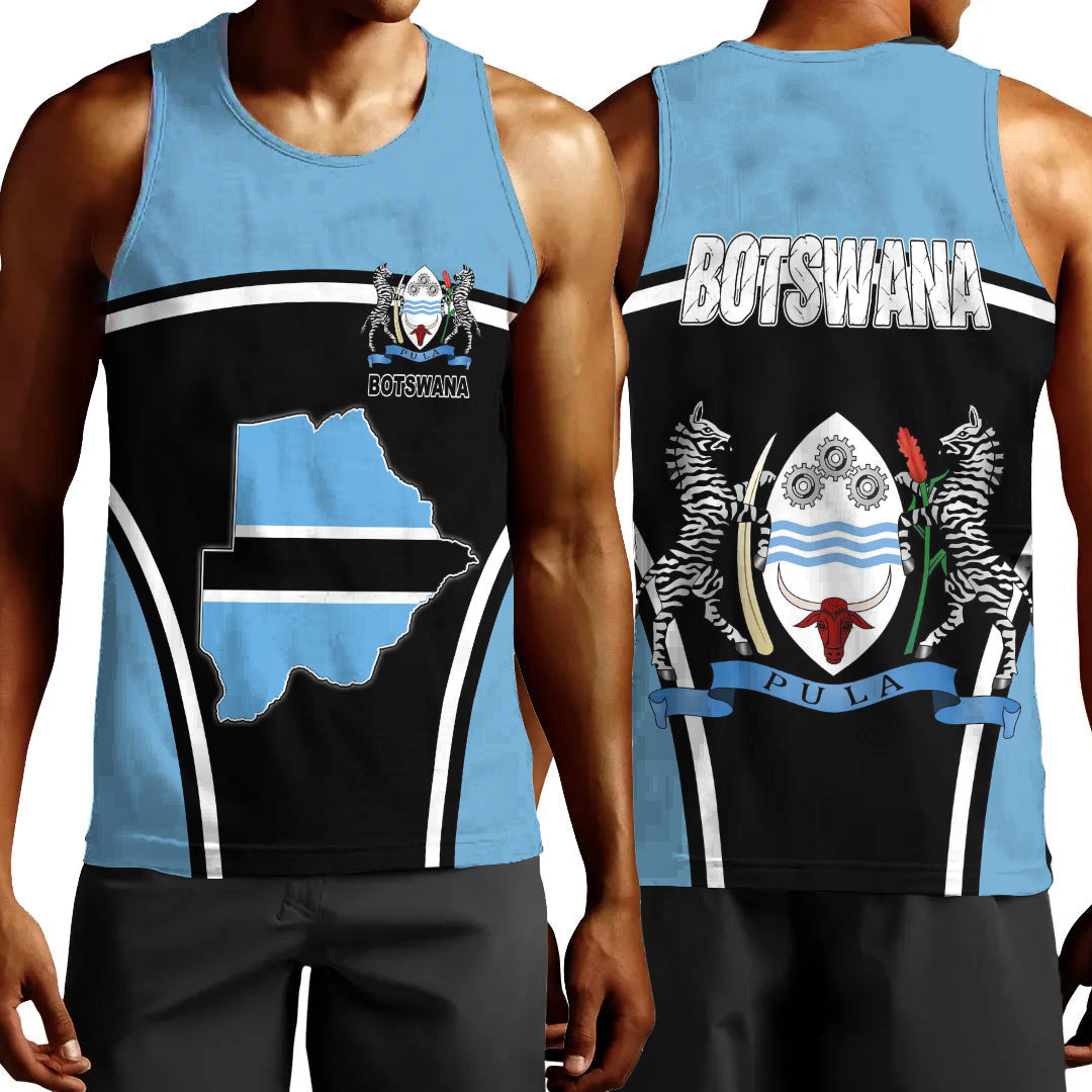 Clothing Botswana Active Flag Men Tank Top