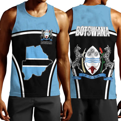 Clothing Botswana Active Flag Men Tank Top