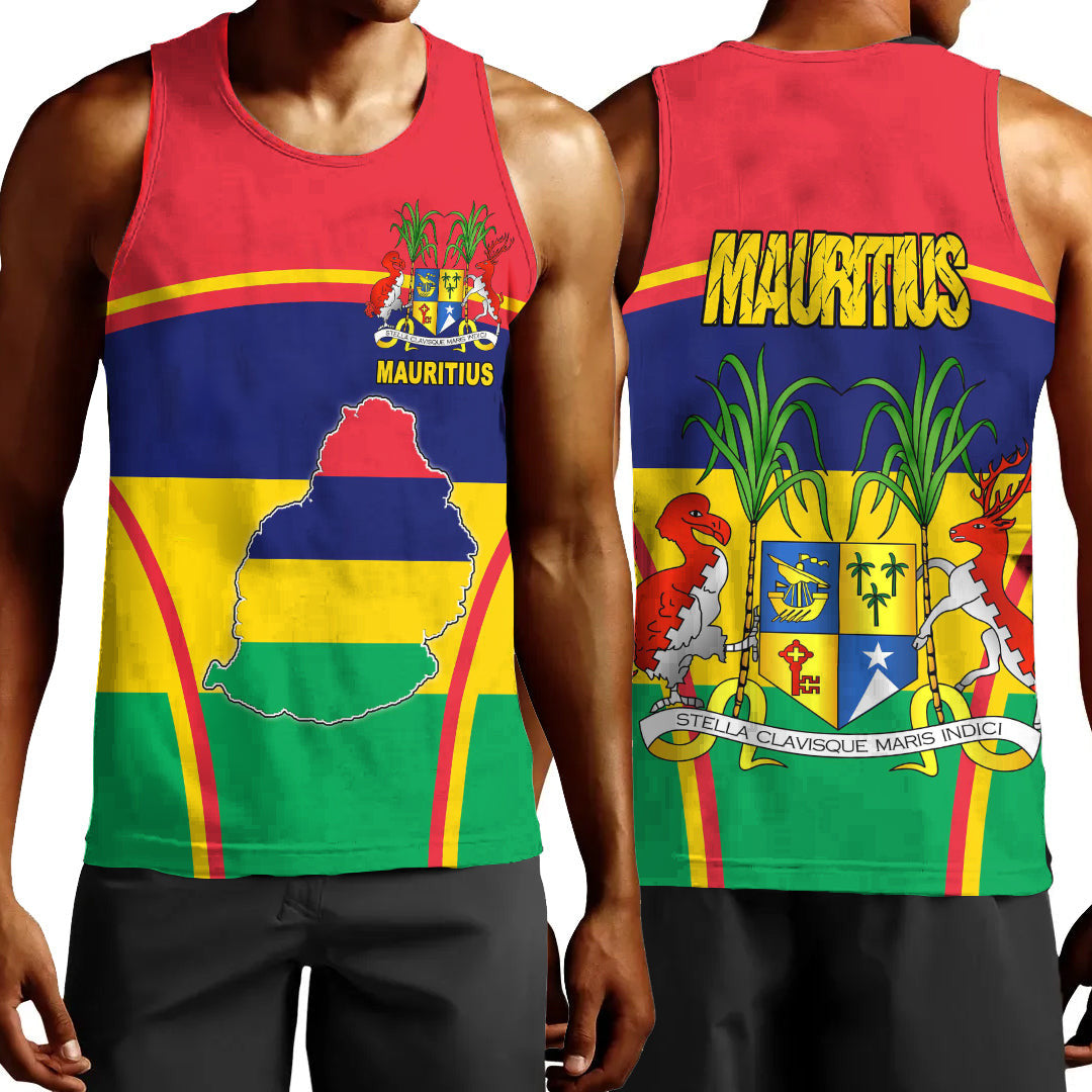 Clothing Mauritius Active Flag Men Tank Top
