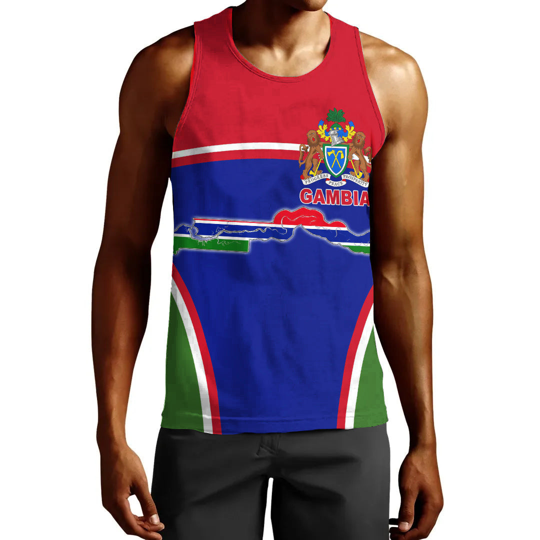 Clothing Gambia Active Flag Men Tank Top