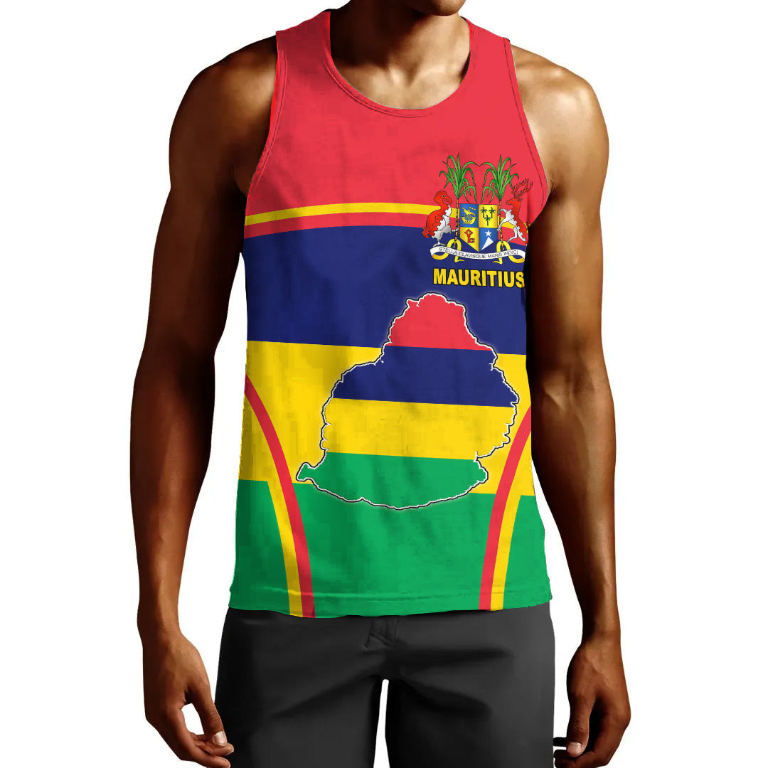 Clothing Mauritius Active Flag Men Tank Top