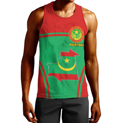 Clothing Mauritania Active Flag Men Tank Top