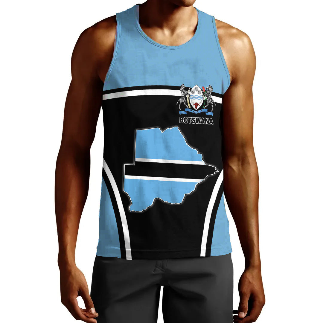 Clothing Botswana Active Flag Men Tank Top