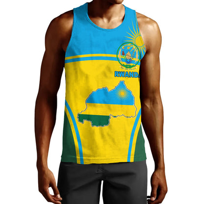 Clothing Rwanda Active Flag Men Tank Top