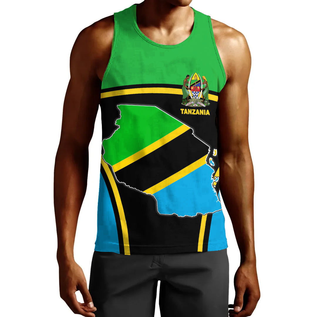 Clothing Tanzania Active Flag Men Tank Top