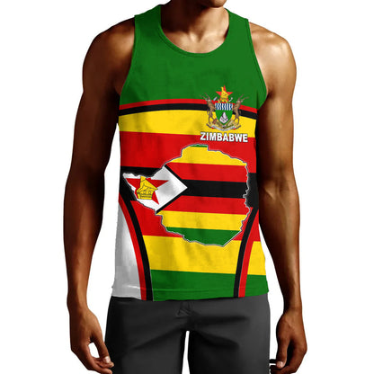 Clothing Zimbabwe Active Flag Men Tank Top