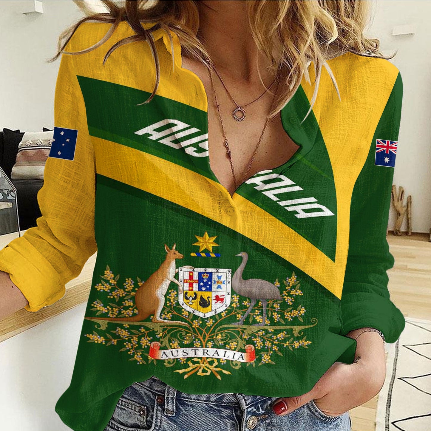 Clothing Australia Coat Of Arms Active Sport Women Casual Shirt