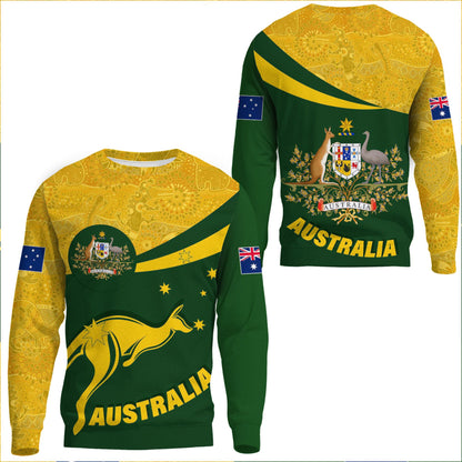 Clothing Australia Coat Of Arms Active Sport Pattern Gold Sweatshirts