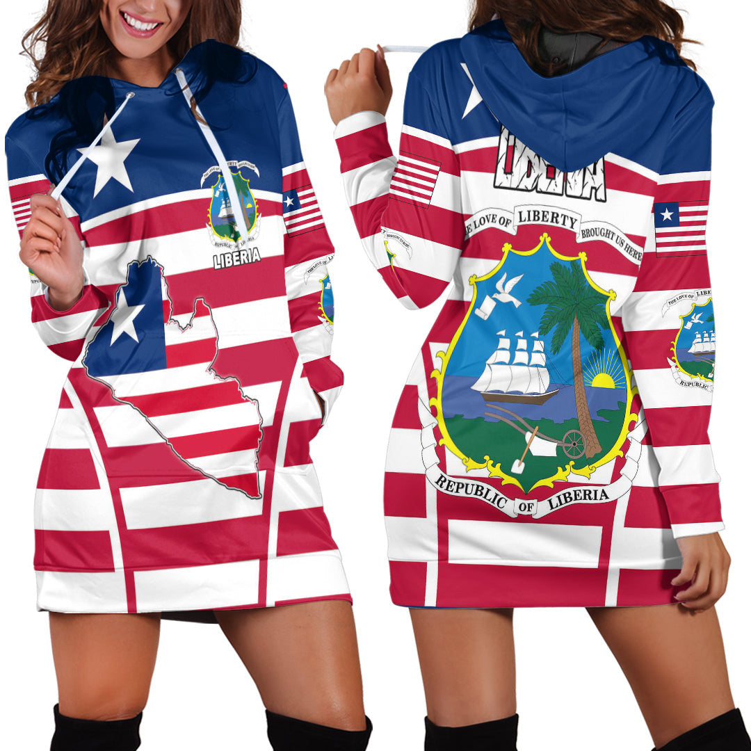 Clothing Liberia Active Flag Hoodie Dress