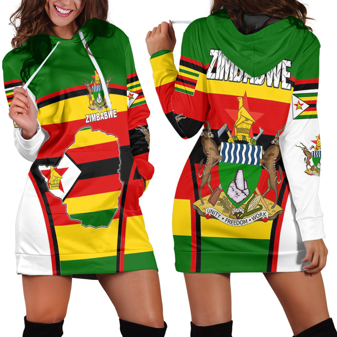 Clothing Zimbabwe Active Flag Hoodie Dress