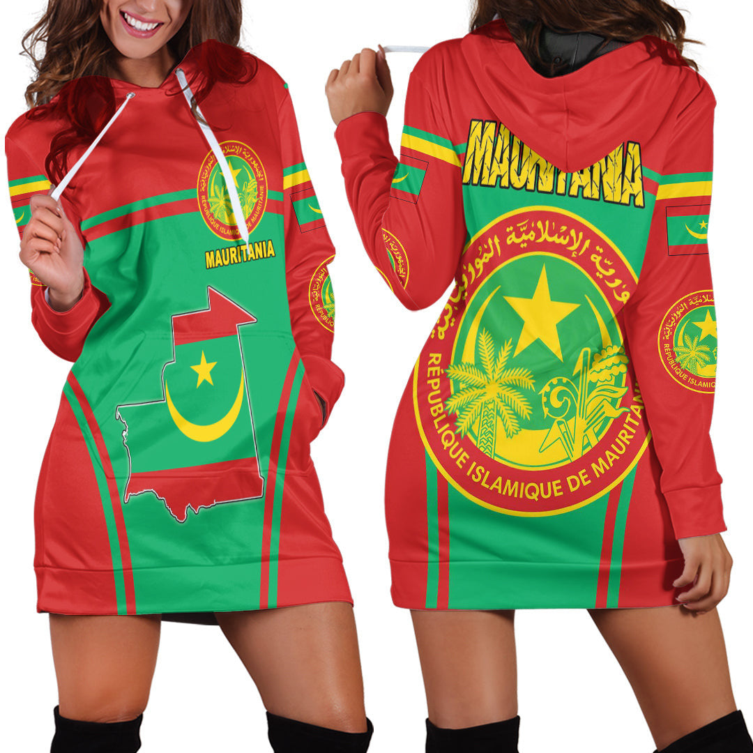 Clothing Mauritania Active Flag Hoodie Dress
