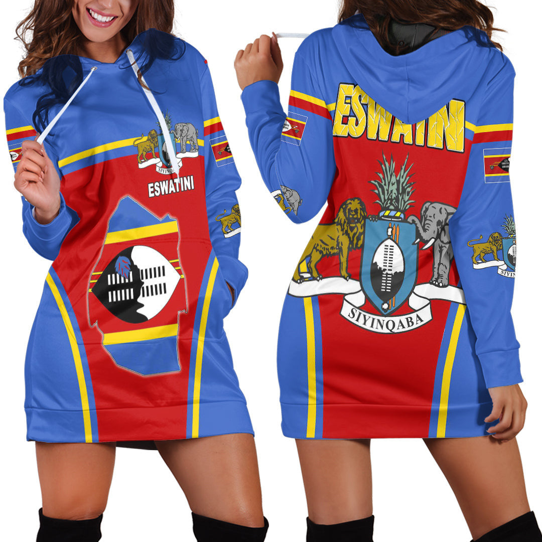 Clothing Eswatini Active Flag Hoodie Dress