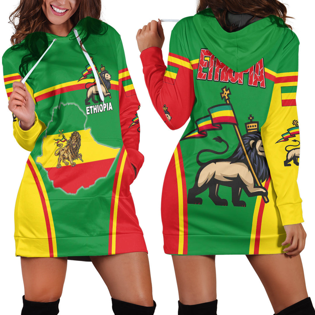 Clothing Ethiopia Lion Active Flag Hoodie Dress