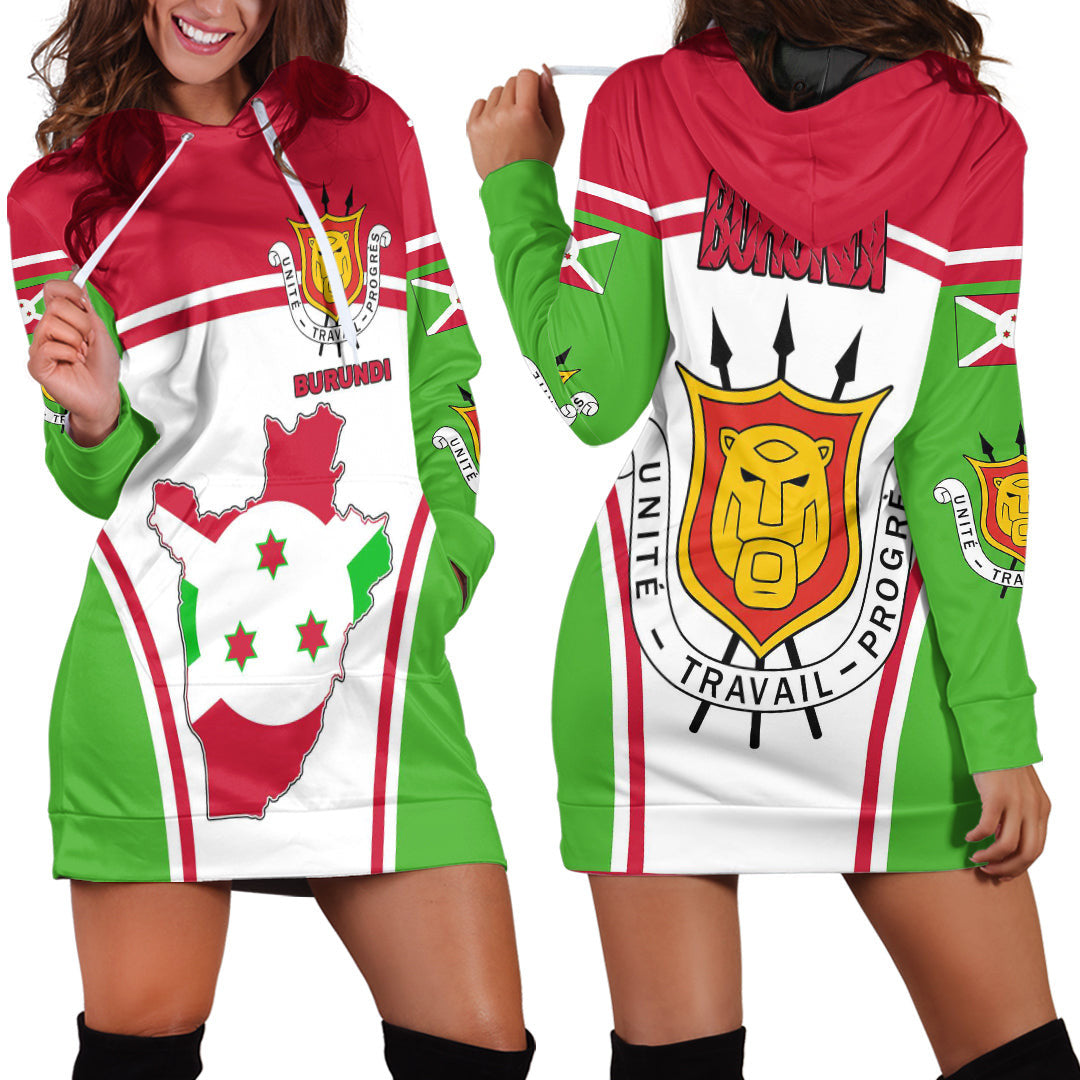 Clothing Burundi Active Flag Hoodie Dress