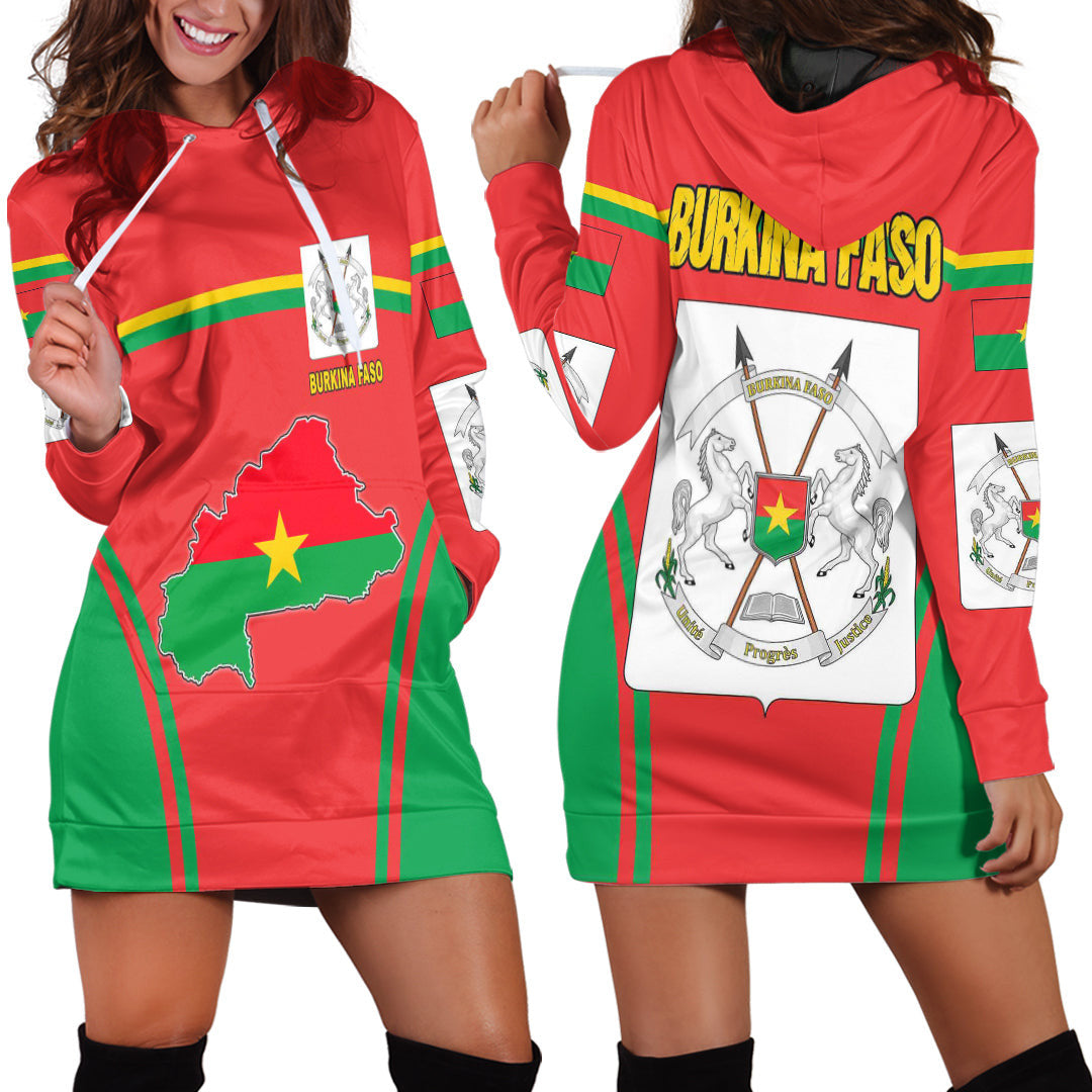 Clothing Burkina Faso Active Flag Hoodie Dress