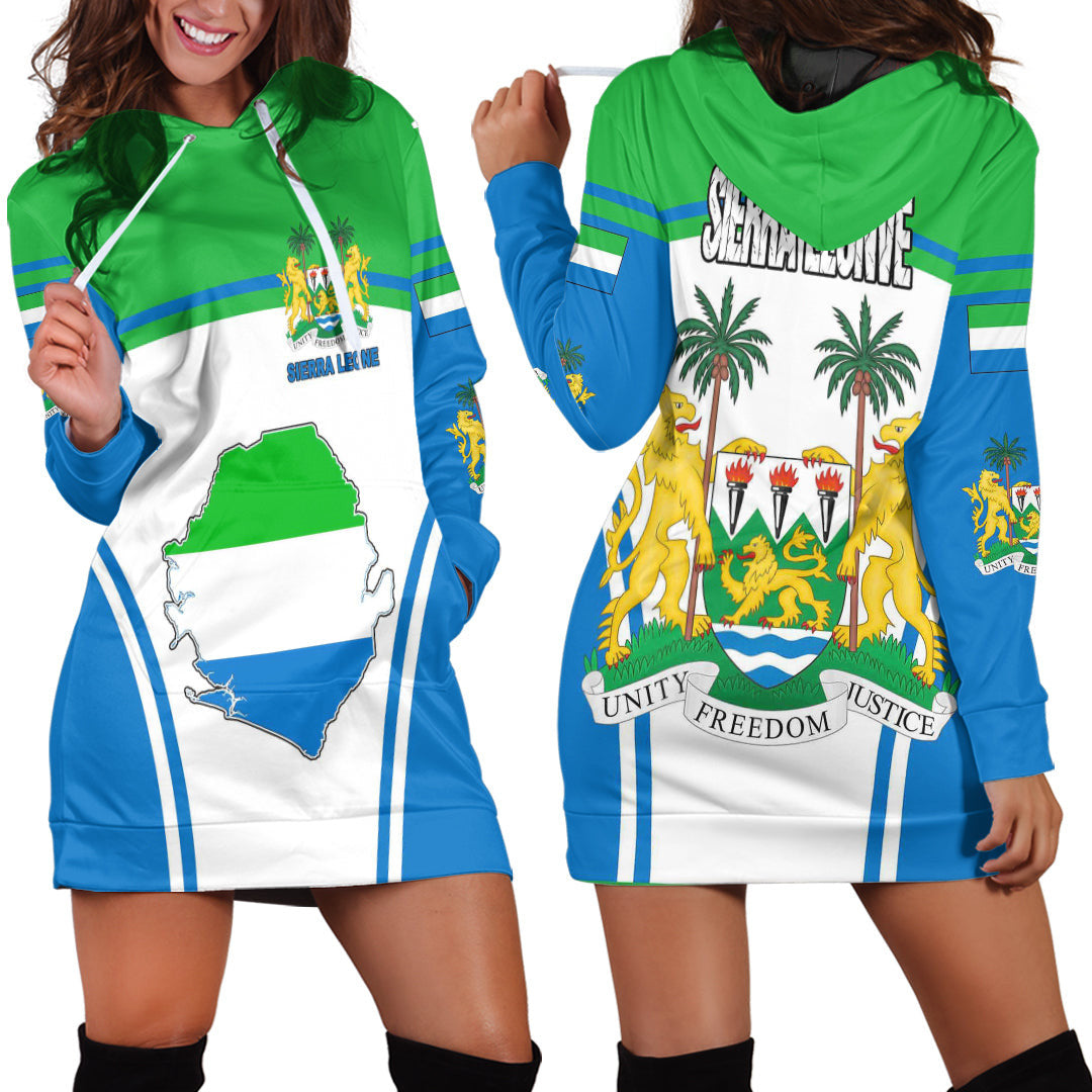 Clothing Sierra Leone Active Flag Hoodie Dress