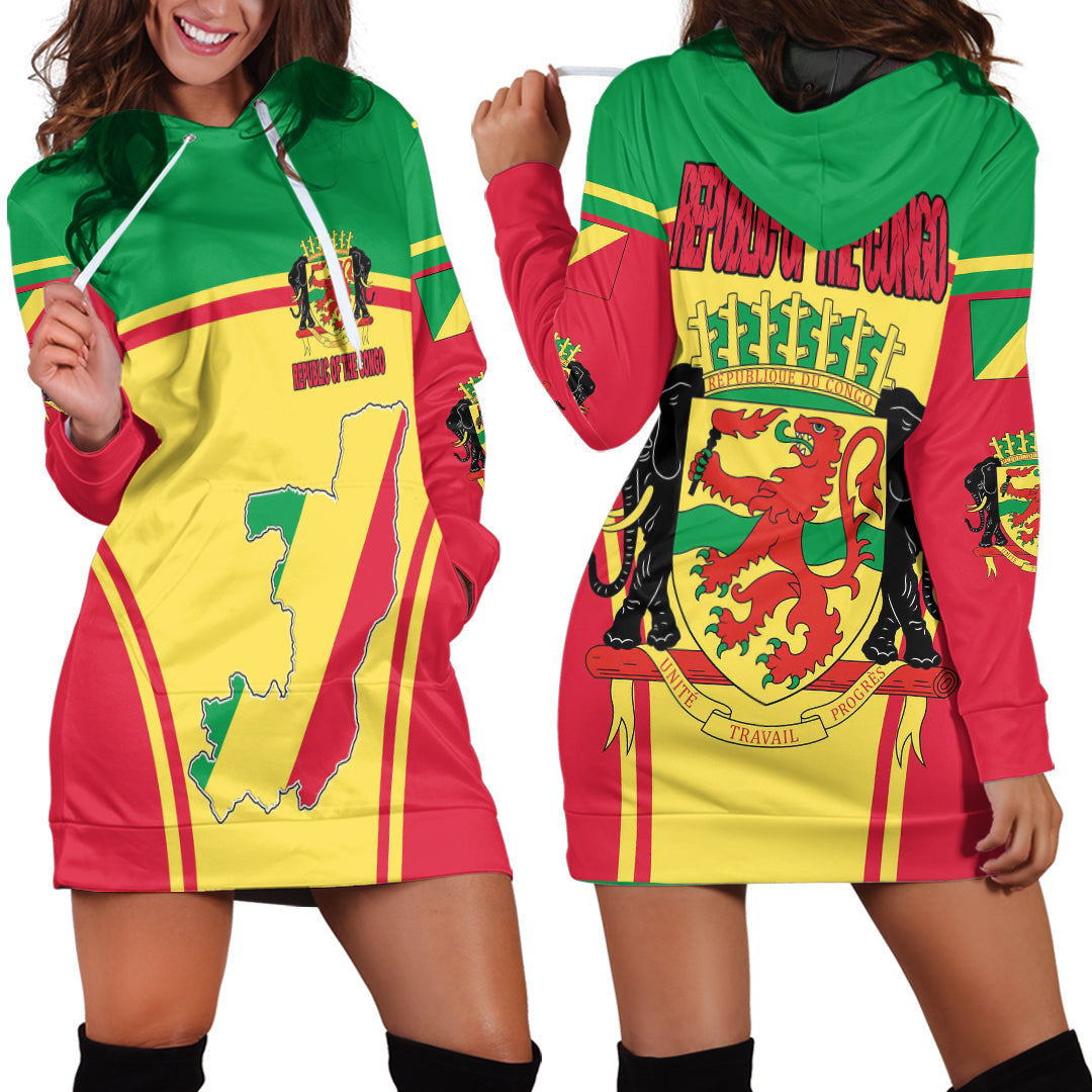 Clothing Republic of the Congo Active Flag Hoodie Dress